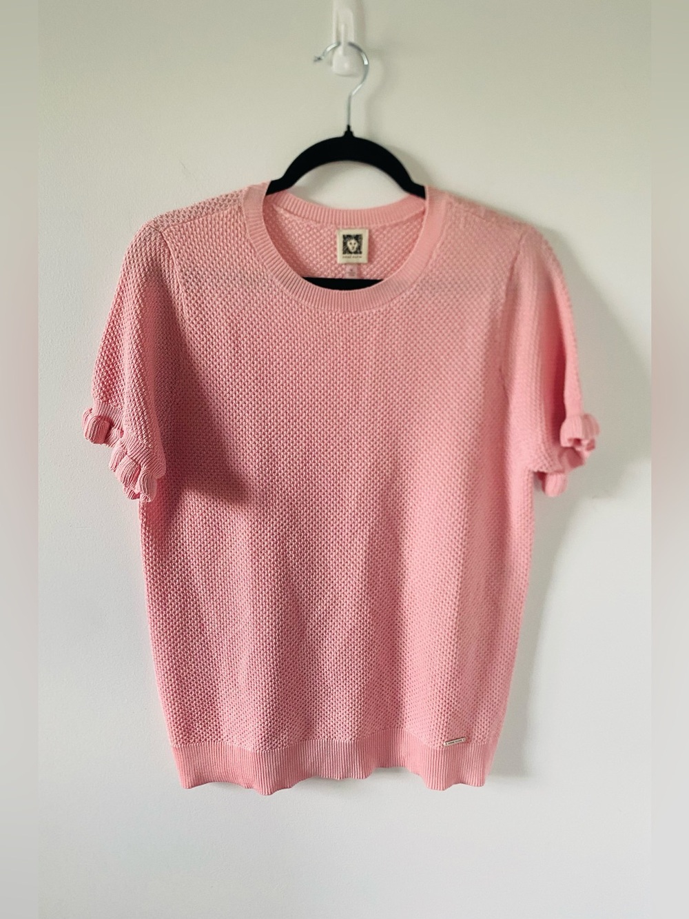 Anne Klein Soft Blush Knit Top Size M, coquette, grandmacore, preppy, pastelcore